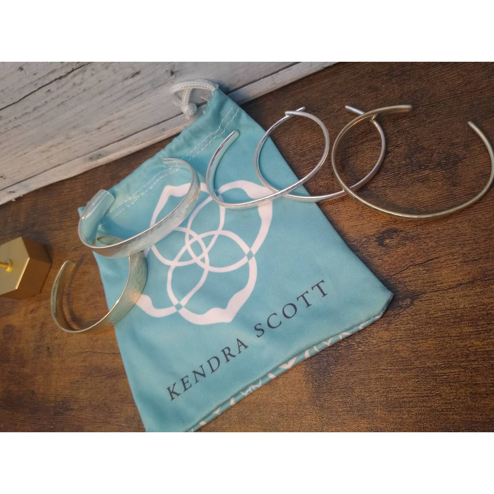 Set of 5 Kendra Scott Silver Tone Pinch Cuff Bracelets